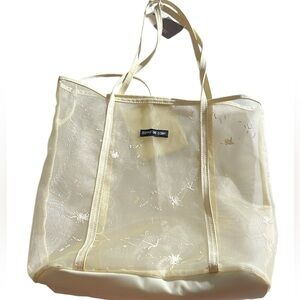 Esprit ivory transparent tote matching wristlet. iNWT